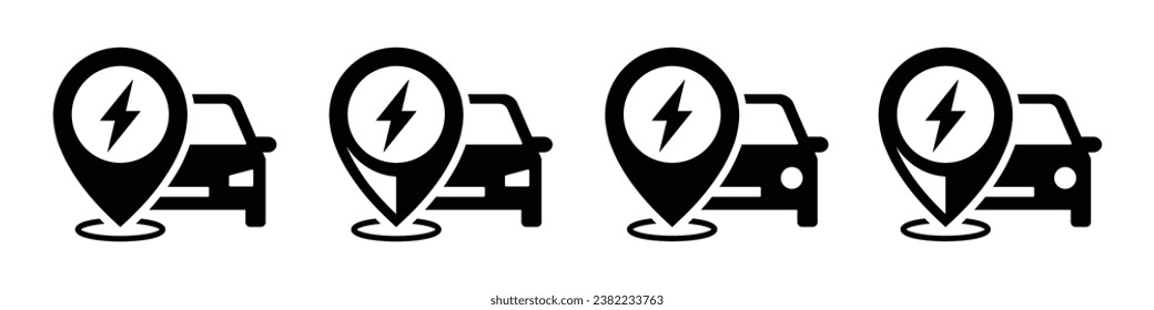 Electric car charge location, vector illustration