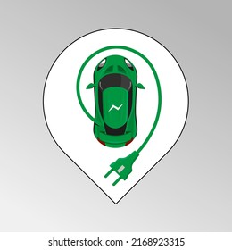 electric car charge parking green (Vector)