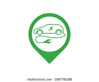 electric car charge parking (Vector)