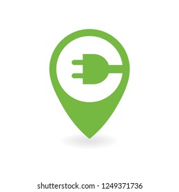 Electric car charge station map pin.