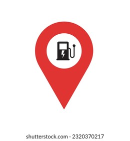 Electric car charge station map pin