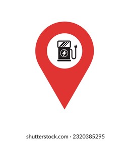 Electric car charge station map pin