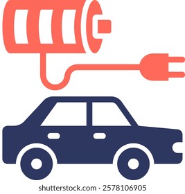 Electric Car Charger Icon Element For Design