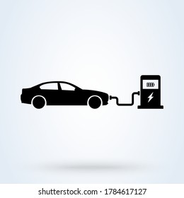 electric car charger. vector Simple modern icon design illustration.