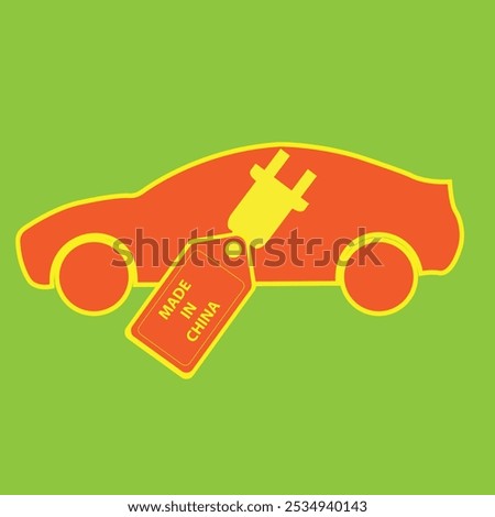 Electric car with charging cable and the tag made in china