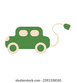 electric car charging eco bio icon element vector illustration