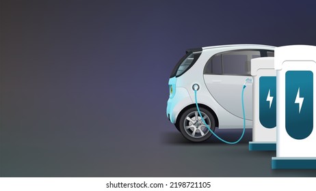 Electric Car Charging Electronic Vehicle Power Stock Vector (Royalty ...