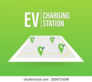 Electric car charging. EV station. Vehicle standing.