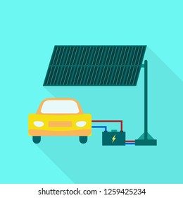 Electric car charging icon. Flat illustration of electric car charging vector icon for web design