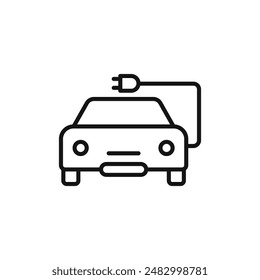 Electric Car Charging icon logo sign vector outline