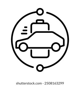 Electric car charging icon. Outline style. Vector. Isolate on white background.