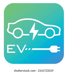 Electric Car Charging Icon. Power And Energy App Icon. Voltmeter, Electric Car Icon