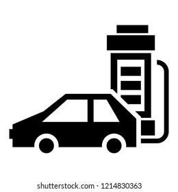 Electric car charging icon. Simple illustration of electric car charging vector icon for web design isolated on white background