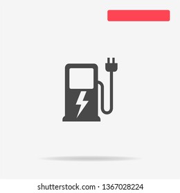 Electric car charging icon. Vector concept illustration for design.