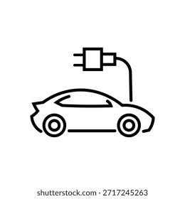 Electric Car Charging Icon Vector EV Vehicle Power Symbol