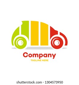Electric car and charging logo