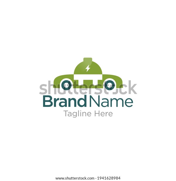 electric car charging logo concept, car, plug,\
charging, vector logo design\
template