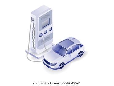 Ilustración del concepto de tecnología de la máquina de carga de automóviles eléctricos