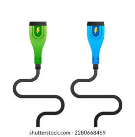 Electric car charging plug. Charger connector. EV station