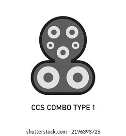 Electric Car charging plug Type 1 CCS Combo 1. Vector illustration