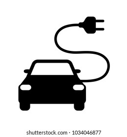 Electric car charging point icon vector.