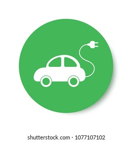 Electric car charging point icon vector.