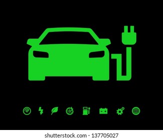 Electric car charging point icon