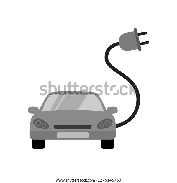 electric car charging point icon vector.\
Renewable eco\
technologies