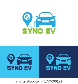 Electric car charging point logo design.