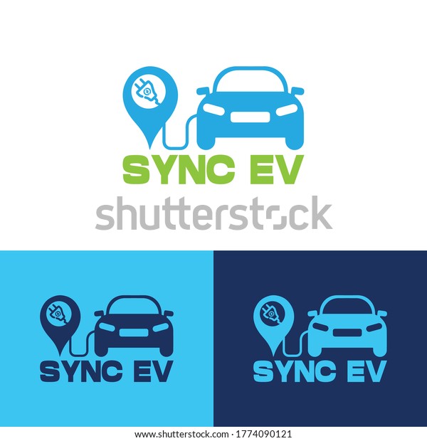 Electric car charging\
point logo design.