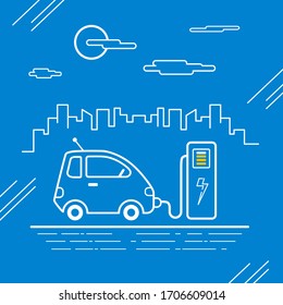 Elektroautoladung an der Ladestation