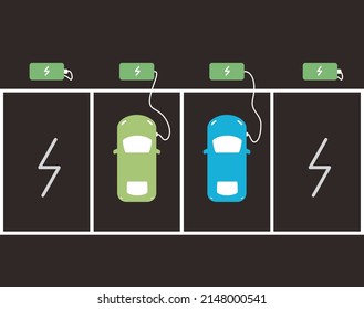 Electric Car Charging at the Charging Station