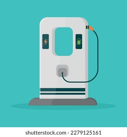 Electric car charging station, EV charger vector illustration