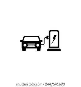 Electric Car Charging Station flat vector icon. Simple solid symbol isolated on white background