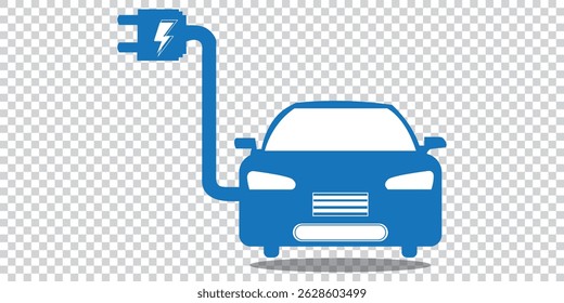 Electric car charging station icon set of blue. Vector icon isolated on white background.  EPS 10