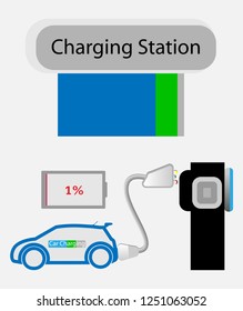 electric car. Charging station icons set.white background.eps10
