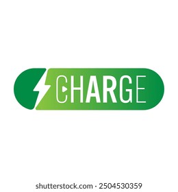 electric car charging station. lightning symbol and charge button