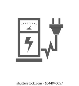 Electric car charging station sign icon