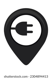 Electric car charging station sign. vector
