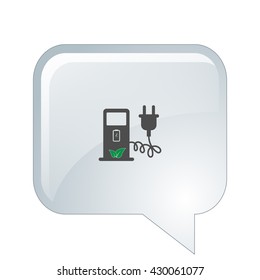 Electric car charging station sign icon. Vector illustration