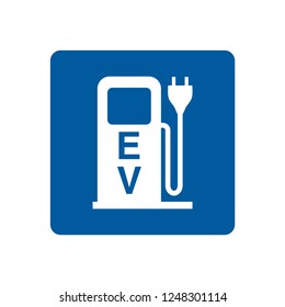 Electric car charging station symbol.