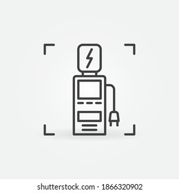 Vektorgrafik-Icon oder Gestaltungselement der elektrischen Ladestation