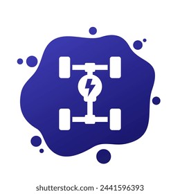 Elektroauto-Chassis-Symbol, EV-Plattform-Vektor