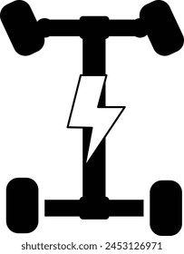 Chassis-Symbol für Elektroautos. EV-Plattform-Piktogramm-Zeichen. flacher Stil.