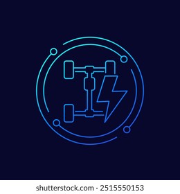 E-Auto-Chassis-Symbol, EV-Plattform, lineares Design
