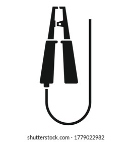 Electric car clamp icon. Simple illustration of electric car clamp vector icon for web design isolated on white background