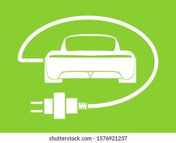 Electric car concept green drive symbol,Electric car icon isolated. vector illustration . Vector