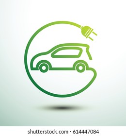 Electric car concept green drive symbol,vector illustration