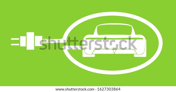 Electric car concept green drive\
symbol,Electric car icon isolated. vector illustration .\
Vector