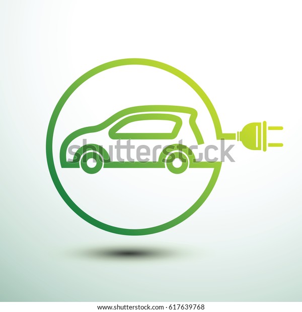 Electric car concept green drive symbol,\
vector illustration
